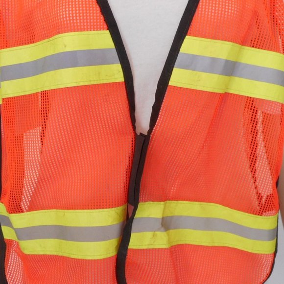 Set of 3 Safety Vests Orange Mesh - Picture 8 of 9